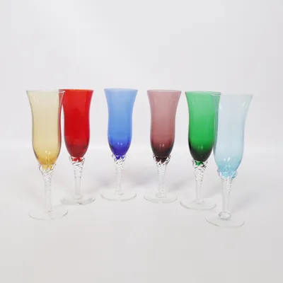 Champagneglas (Blå, Röd, Grön, Gul, Flerfärgad, Turkos, Transparent, Lila)