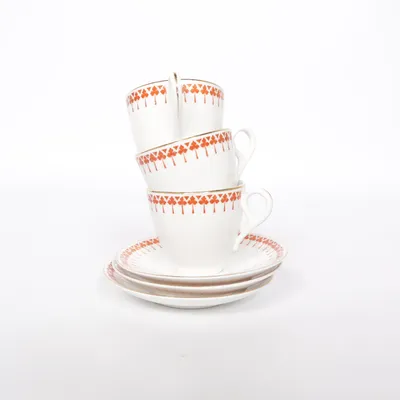 Cup (White, Red) from Rörstrand