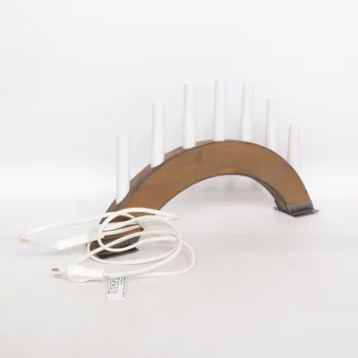 Elektrisk adventsljusstake (Brun, Vit)