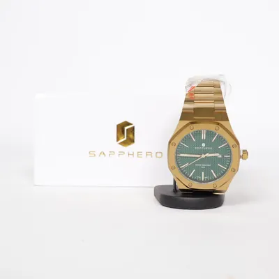 Armbandsur (Guldfärgad, Grön) från Sapphero