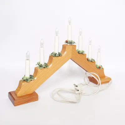 Elektrisk adventslysestage (Brun, Hvid)