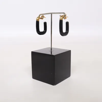 Earrings (Black, Gold) Unknown metal