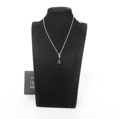 Halskæde (Oscar pendant neck 42 s grey) fra Snö of Sweden Ukendt metal