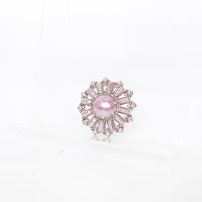Broche (Zilver, Roze) Onbekend materiaal
