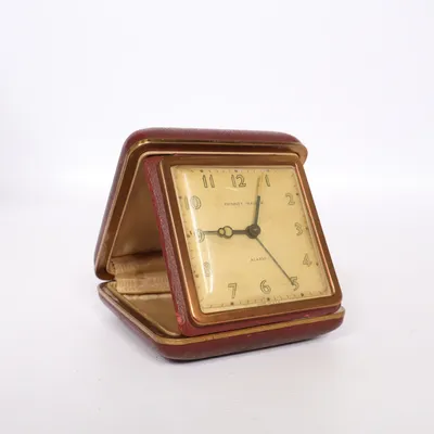Table clock (Red, White) from Phinney-Walker