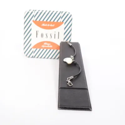Armband (Zwart) van Fossil Onbekend materiaal, Leer