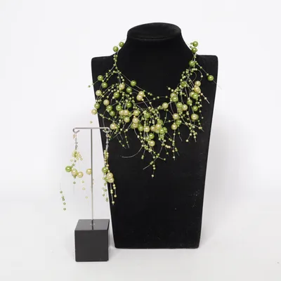 Smyckesset (Grön, Beige, Flerfärgad) från Fashion Jewelry Okänd metall