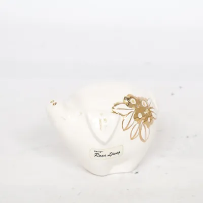 Salt shaker (White, Gold) from Rosa Ljung