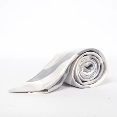 Cravate (Gris, Blanc) de Florence Style Soie