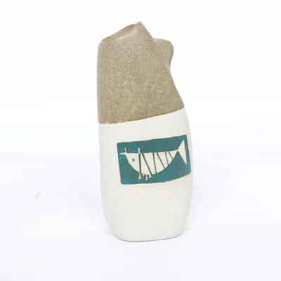 Vase (Beige, Braun, Grün) von Lisa Larson