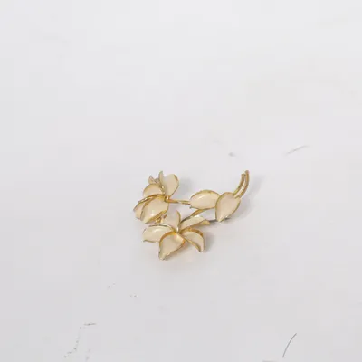 Broche (Hvid, Guld) Ukendt metal