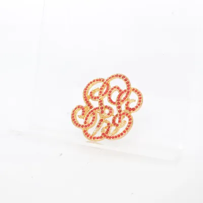 Broche (Guld, Rød) Ukendt metal