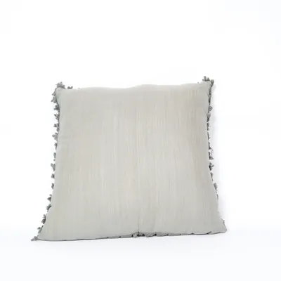 Cushion (Gray) from By Anthropologie Cotton, Silk