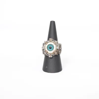 Ring (Sølv, Blå, Hvid) Ukendt metal