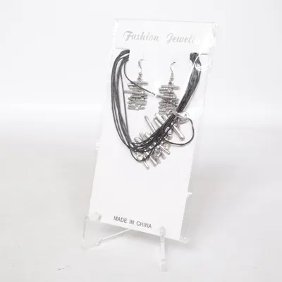 Jewelry set (Silver, Black) from Fashion Jewelry Unknown metal