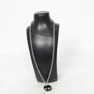 Necklace (Silver, Black) from GD Unknown metal