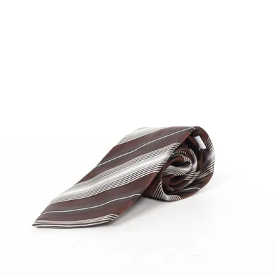 Tie (Brown, Gray, White) from Giorgio Armani Silk