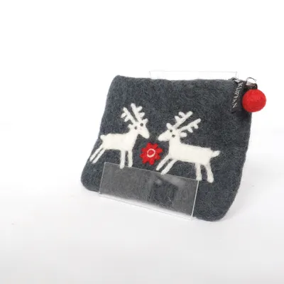 Wallet (Gray, White, Red) from Klippan