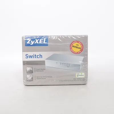 Netværksswitch (5-Port Desktop Fast Ethernet Switch ES-105A) fra Zyxel
