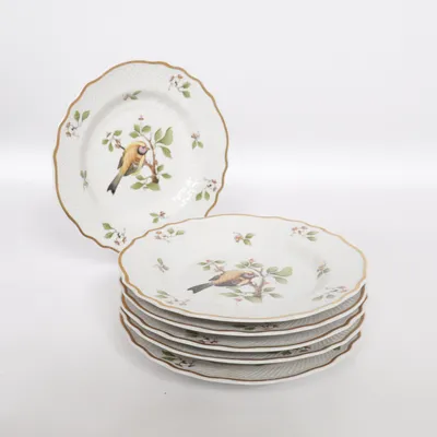 Plate (White, Multicolored) from Hollohaza