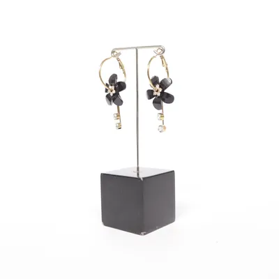 Boucles d'oreilles (Noir, Or) Métal inconnu