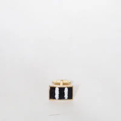 Boutons de manchette (Or, Noir, Blanc) Métal inconnu