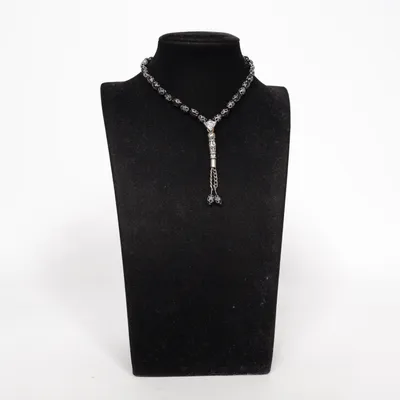 Necklace (Black, Silver) Unknown metal