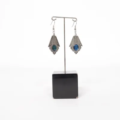 Earrings (Silver, Blue) Unknown metal