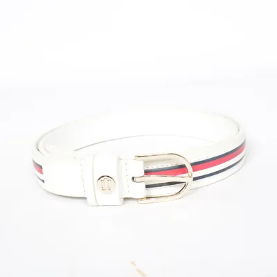 Belt (White, Multicolored) from Tommy Hilfiger Leather