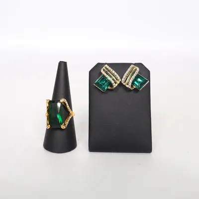 Sieradenset (Goud, Groen, Meerkleurig) Onbekend materiaal