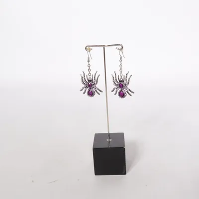Boucles d'oreilles (Violet, Argent) Métal inconnu