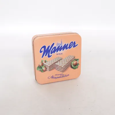 Ask (Manner Vienna Cookie Box) från Vintage Tenn, Rostfritt stål