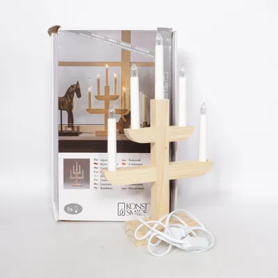Elektrisk adventsljusstake (Vit, Beige) från Konst Smide
