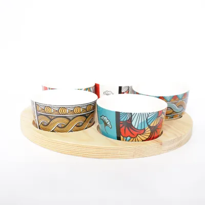 Serveringsset (Vit, Flerfärgad)