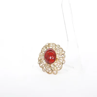 Broche (Guld, Rød) Ukendt metal