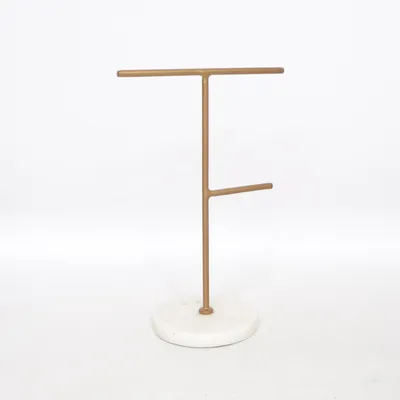 Smyckesställ (Guldfärgad, Vit) Marmor