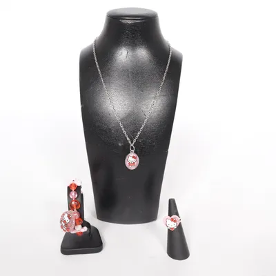 Jewelry set (Pink, Red, Silver) from Hello Kitty by Sanrio Unknown metal