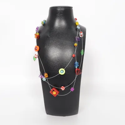 Necklace (Multicolored, White, Red, Green, Yellow, Turquoise, Petrol green, Purple, Pink, Orange) from Made with Love Unknown metal