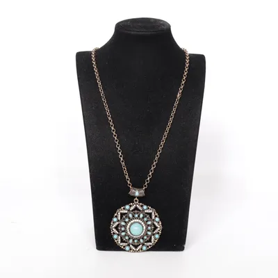Halsband (Turkos, Guldfärgad) Okänd metall