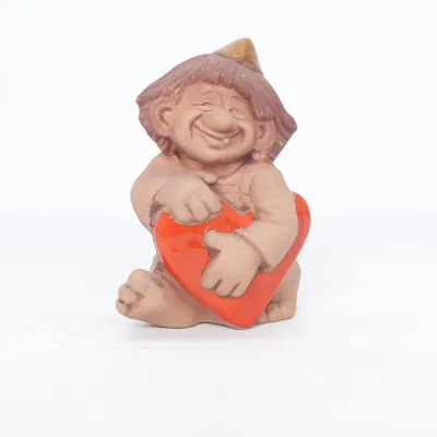 Figurine en porcelaine (Troll With Heart) de JIE Keramik
