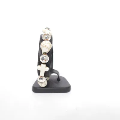 Armband (Silverfärgad, Beige) Okänd metall
