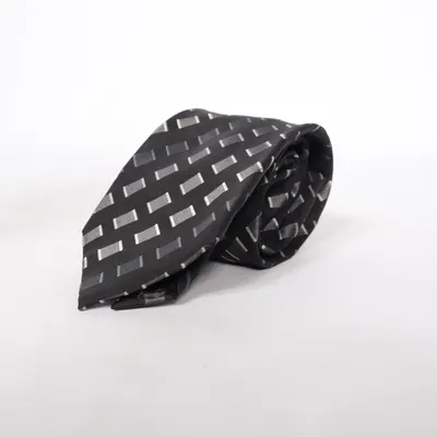 Tie (Black, Gray) from Batistini Silk
