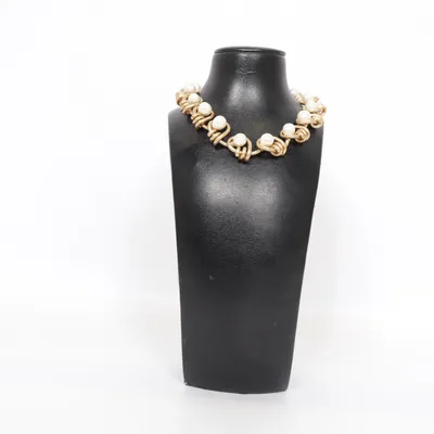 Necklace (Gold, White) from Zara Unknown metal