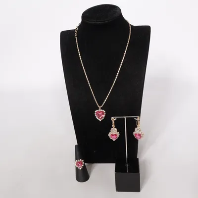 Smyckesset (Rosa, Guldfärgad) Okänd metall