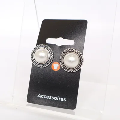 Örhängen (Silverfärgad, Vit) från Accessoires Okänd metall
