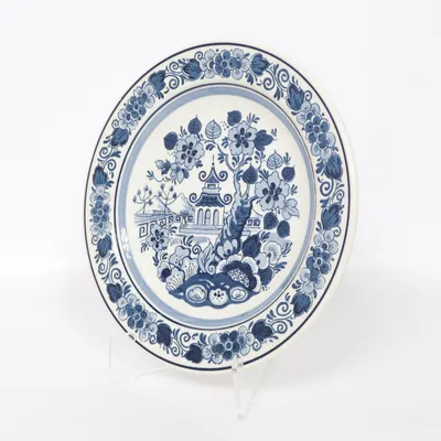 Wall plate (Blue, White) from Royal Goedewaagen
