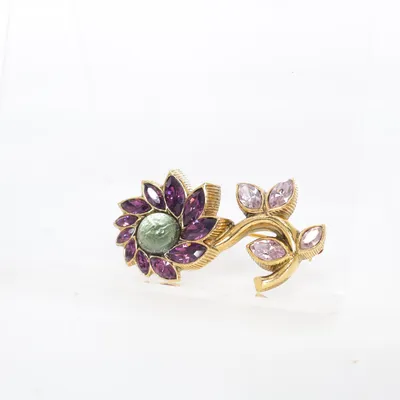 Broche (Guld, Lilla, Grøn) Ukendt metal