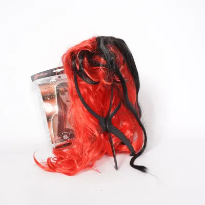 Pruik (Zwart, Rood) van Joker