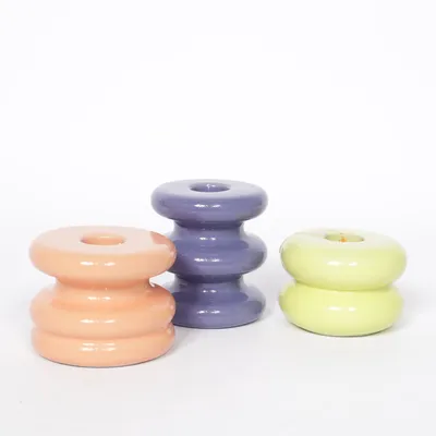 Bougeoir  (Vert, Orange, Violet)