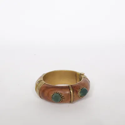 Bracelet (Marron, Or, Vert) Métal inconnu